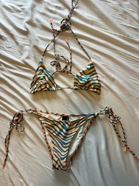 Triangl Swimwear Zebra Print Bikini Set